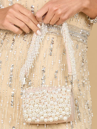 Mini Flap Bag with Pearls Handle - Glamourous Grace