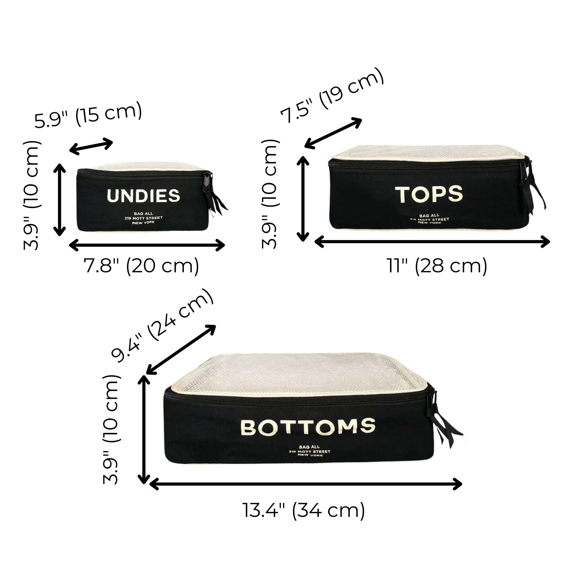 Best Packing Cubes, 3-pack – Black - Glamourous Grace