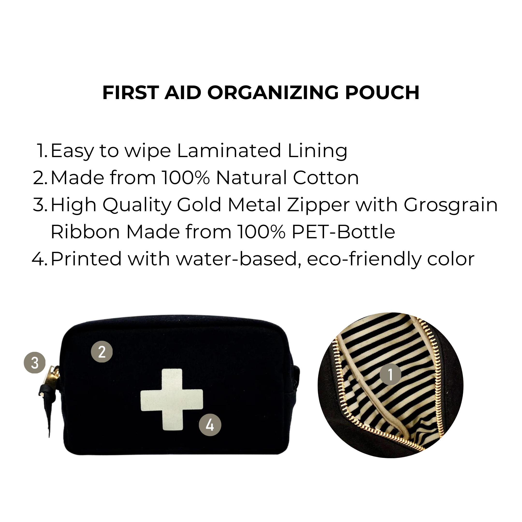 First Aid Organizing Pouch – Black - Glamourous Grace