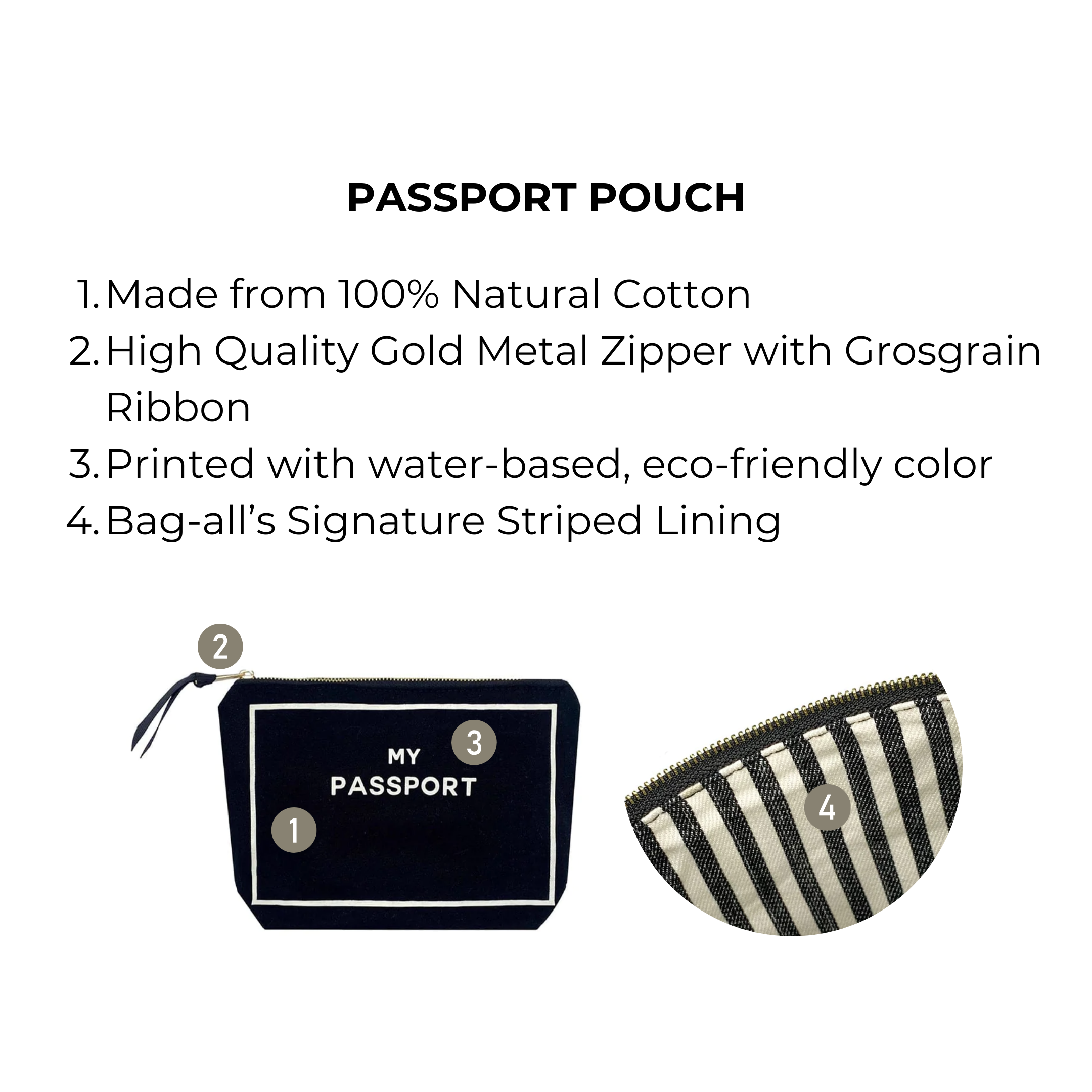 Passport Pouch – Black - Glamourous Grace