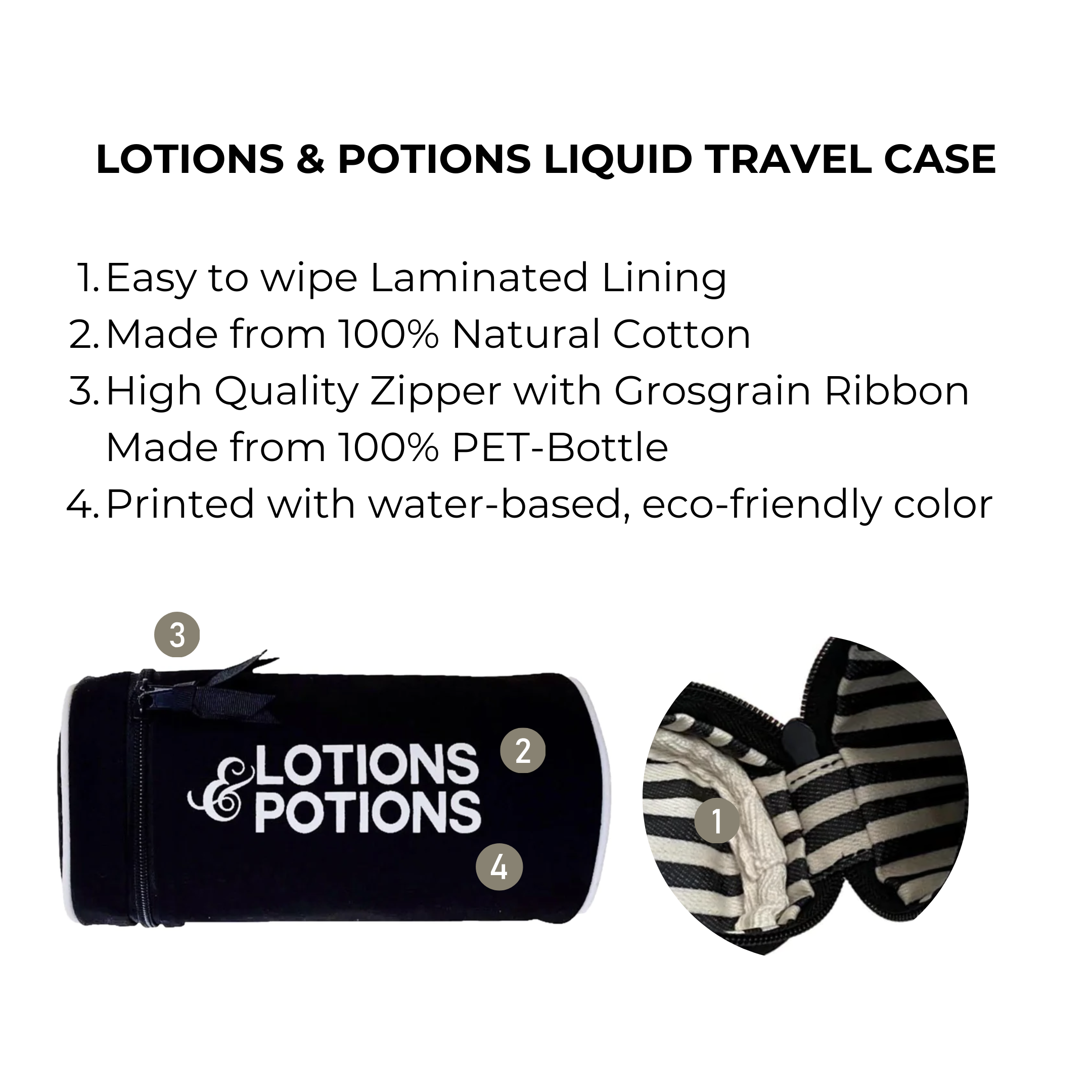 Lotions & Potions, Liquid Travel Case – Black - Glamourous Grace