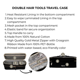 Double Hair Tools Travel Case – Black - Glamourous Grace