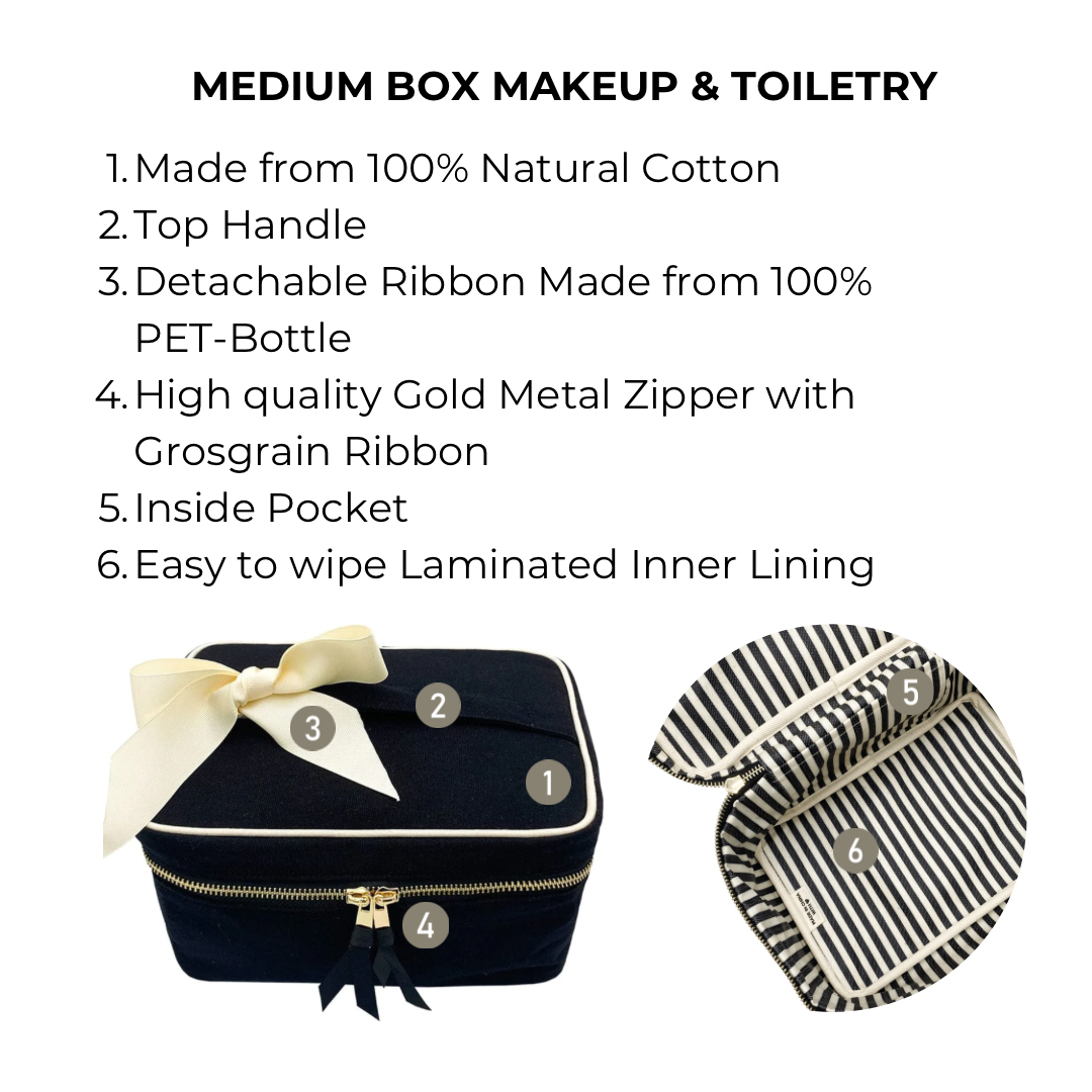 Medium Box Makeup & Toiletry – Black - Glamourous Grace