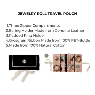 Couture Jewelry Roll, Medium – Black - Glamourous Grace