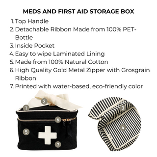 Meds and First Aid Storage Box – Black - Glamourous Grace