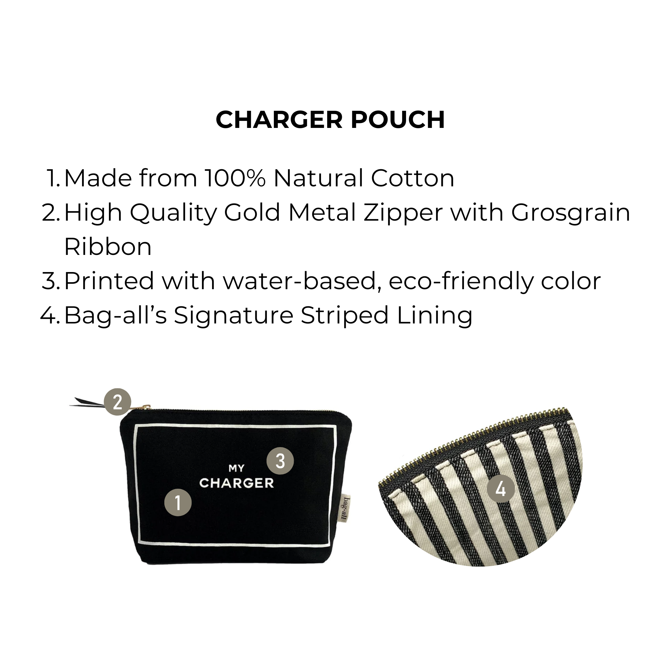 Charger Pouch – Black - Glamourous Grace
