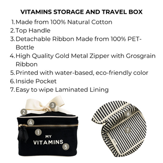 Vitamins Storage and Travel Box – Black - Glamourous Grace
