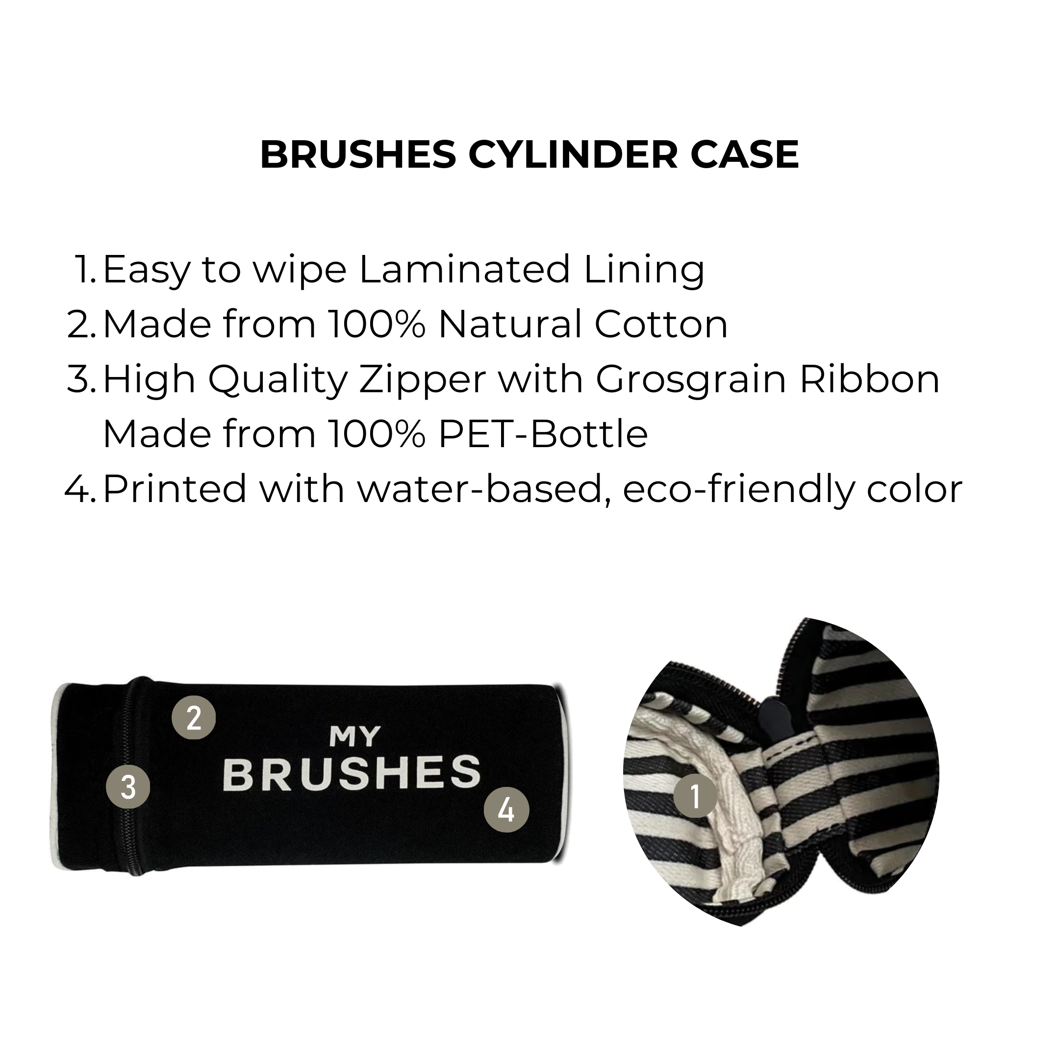 Brushes, Cylinder Case – Black - Glamourous Grace