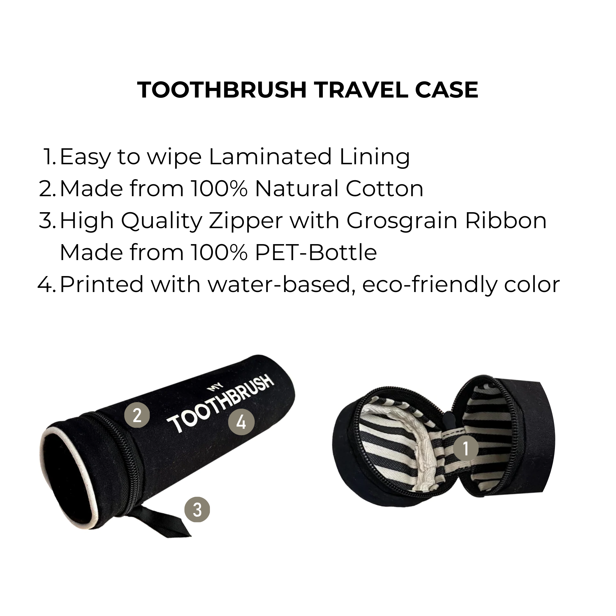 Toothbrush Travel Case – Black - Glamourous Grace
