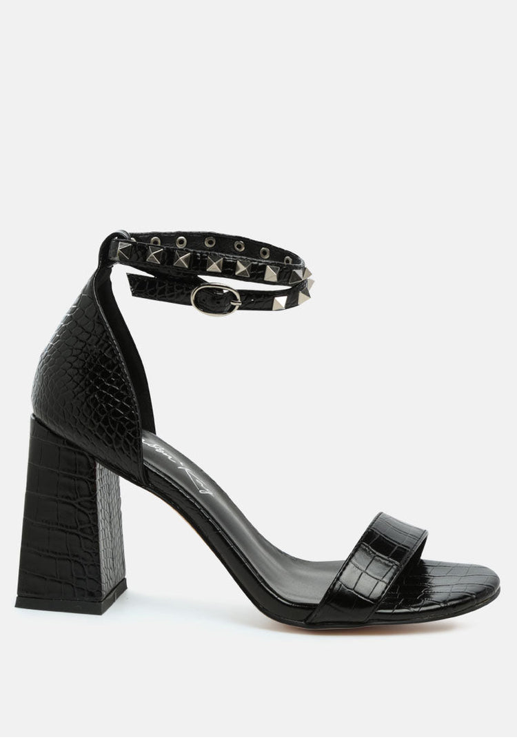 Belle Block Heeled Studded Sandals - Glamourous Grace