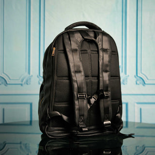 Black Leather Commuter Bag