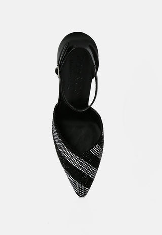 Nobles Rhinestone Patterned Stiletto Sandals