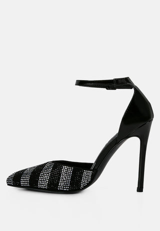 Nobles Rhinestone Patterned Stiletto Sandals