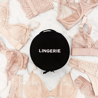 Round Lingerie Case – Black - Glamourous Grace