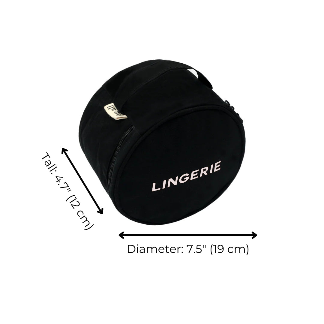 Round Lingerie Case – Black - Glamourous Grace