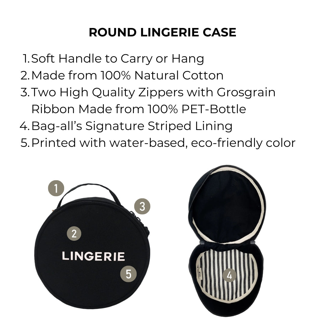 Round Lingerie Case – Black - Glamourous Grace