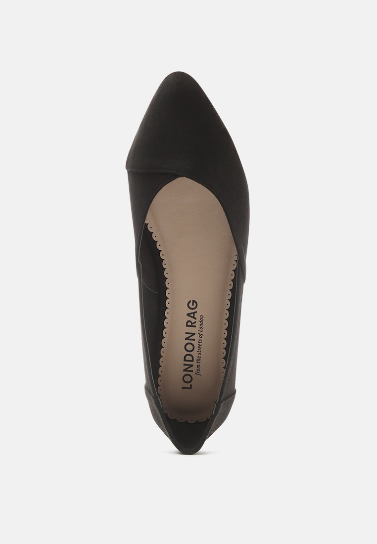 Geralda Suede Pointed Ballerinas - Glamourous Grace