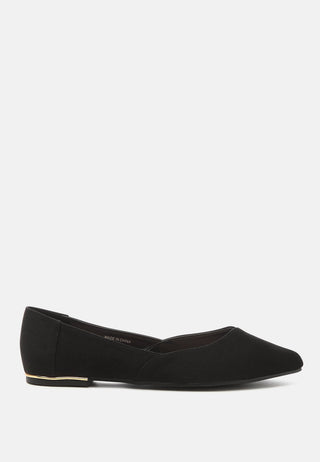 Geralda Suede Pointed Ballerinas - Glamourous Grace