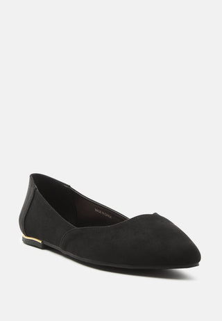 Geralda Suede Pointed Ballerinas - Glamourous Grace