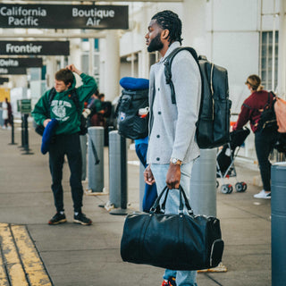 Black Leather Duffle Bag