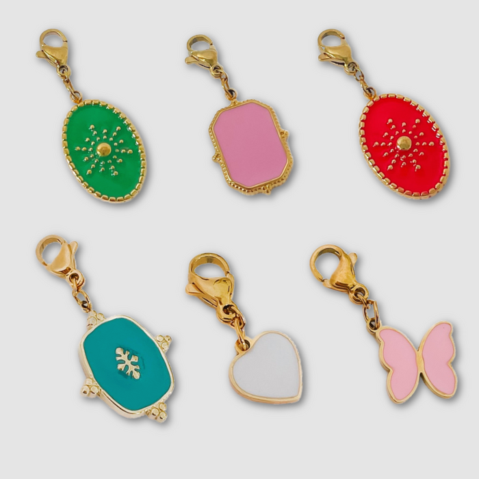 Enamel Colored Charm Bar Chanelle Charms - WATERPROOF - Glamourous Grace