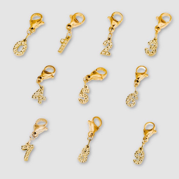 Number Charm Bar Chanelle Charms - WATERPROOF - Glamourous Grace