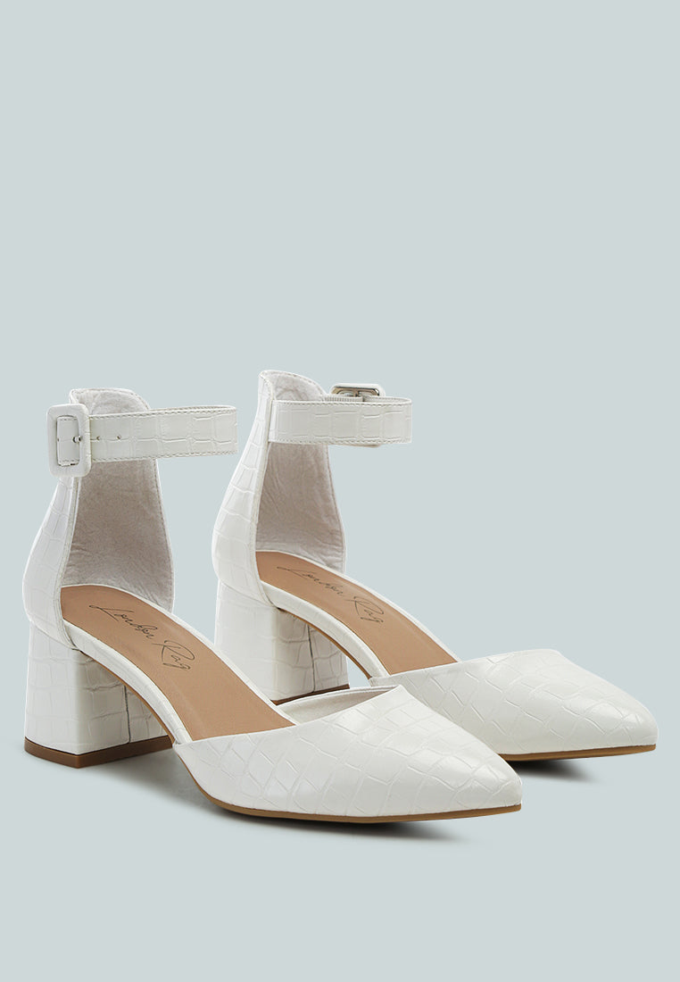 Nymph Faux Leather Low Block Heel Sandals - Glamourous Grace