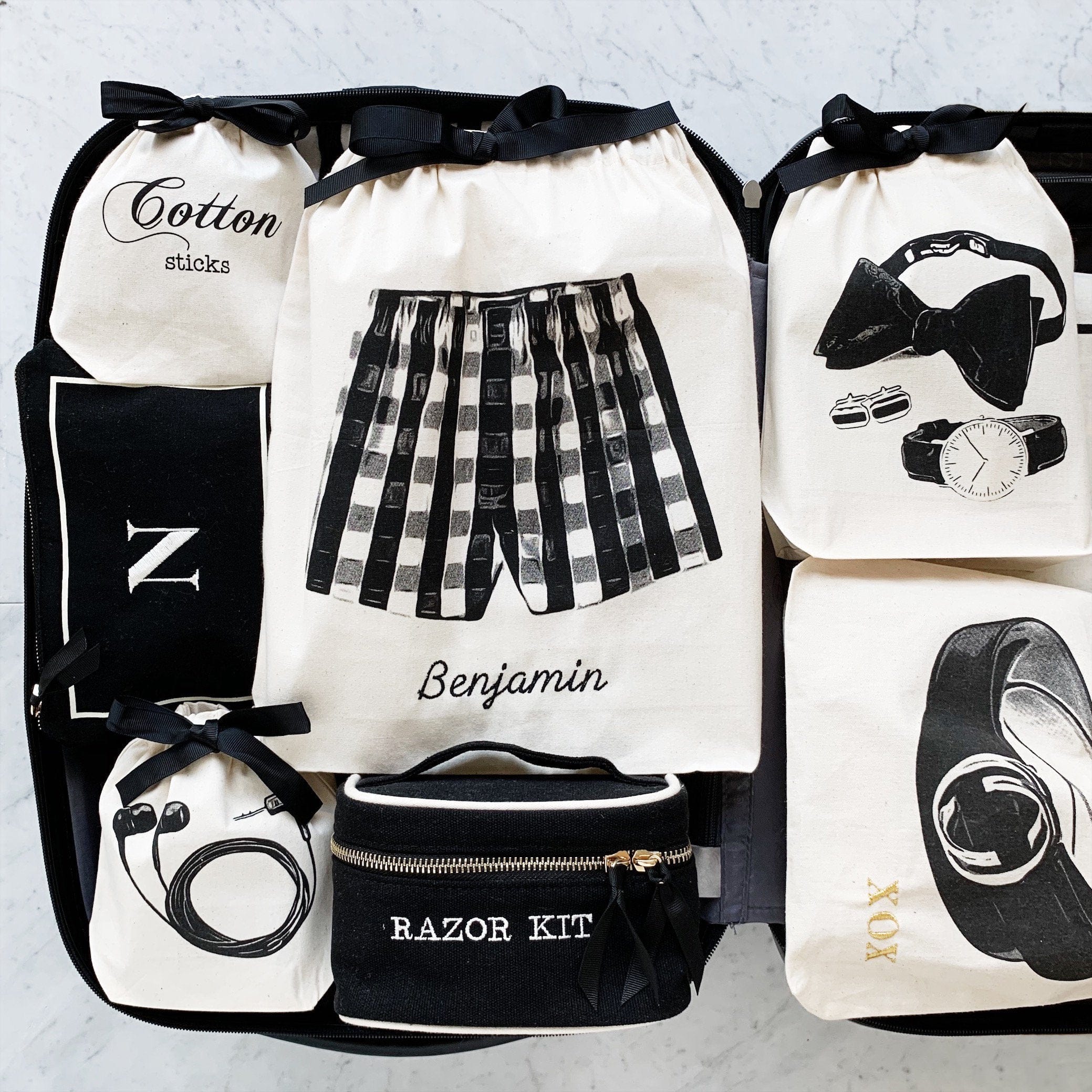 Boxer Shorts Bag – Cream - Glamourous Grace