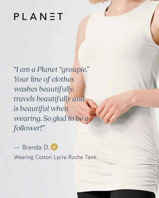 Cotton Lycra Ruche Tank - Vanilla - Glamourous Grace