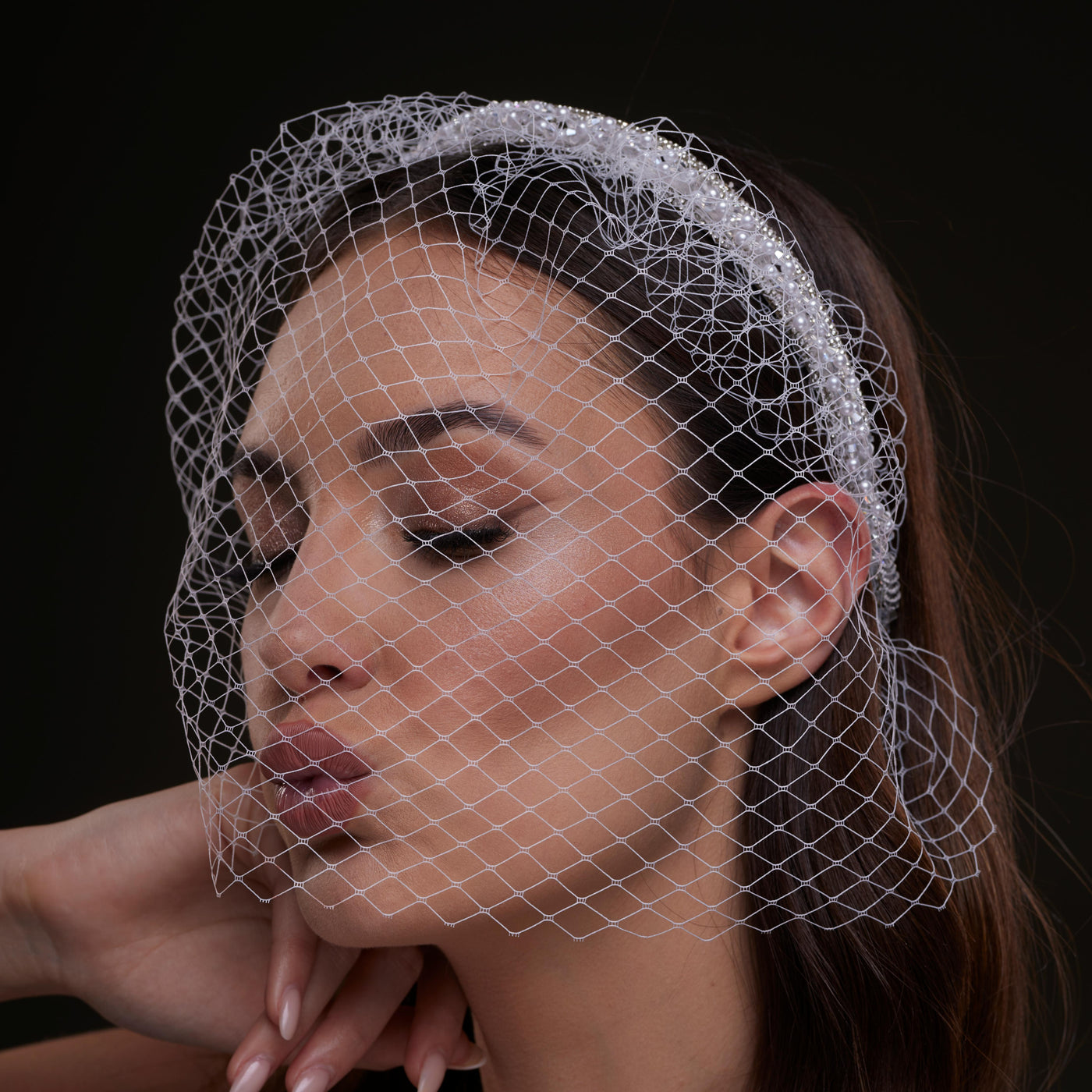 Bridal Birdcage Veil Headband - Glamourous Grace