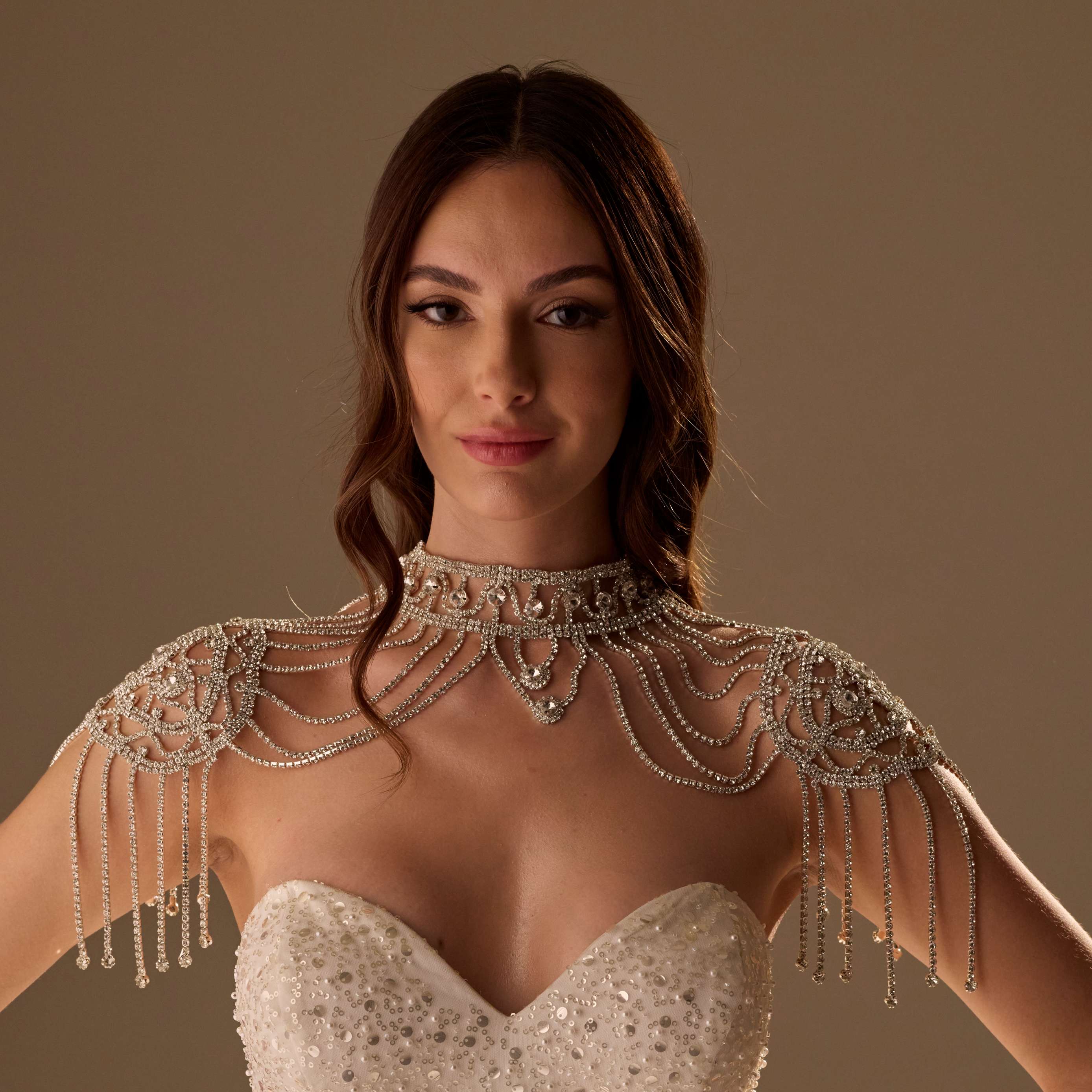 Bridal Shoulder Necklace- Shoulder Body Jewelry - Glamourous Grace