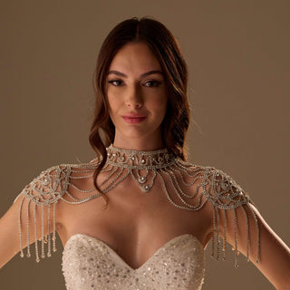 Bridal Shoulder Necklace- Shoulder Body Jewelry - Glamourous Grace