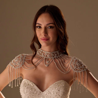 Bridal Shoulder Necklace- Shoulder Body Jewelry - Glamourous Grace