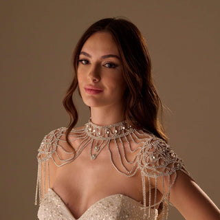 Bridal Shoulder Necklace- Shoulder Body Jewelry - Glamourous Grace