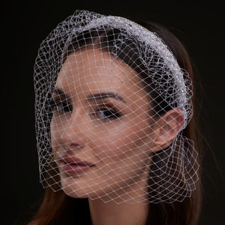 Bridal Birdcage Veil Headband - Glamourous Grace
