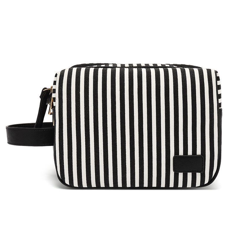 Bridesmaid Gift Canvas Leather Toiletry Bag Women Waterproof Dopp Kit Stylish Personalized Cosmetic Bag