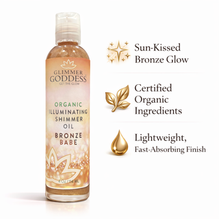 Organic Shimmer Body Oil for a Soft, Non-Greasy Body Glow