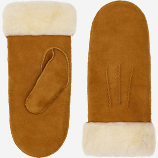 Brooke (camel) – Suede mittens with luxurious sheep fur lining - Glamourous Grace