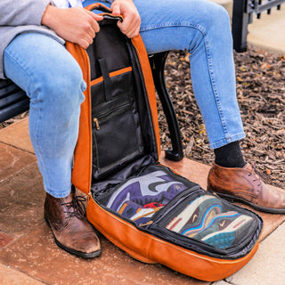 Brown Leather Commuter Bag