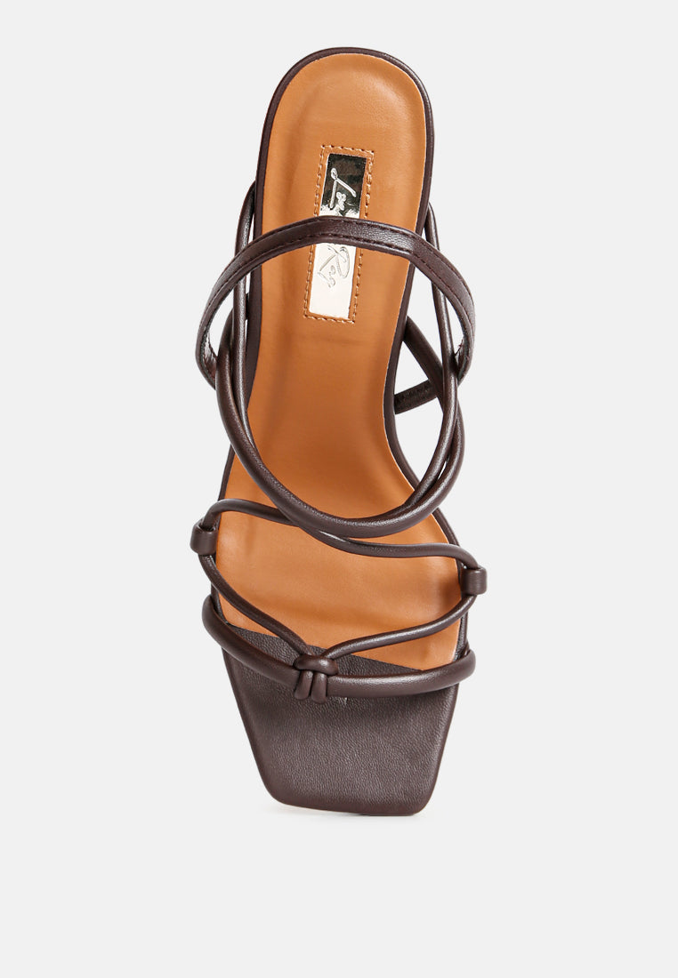 Two Strings Slingback Slim Block Heel Sandals - Glamourous Grace