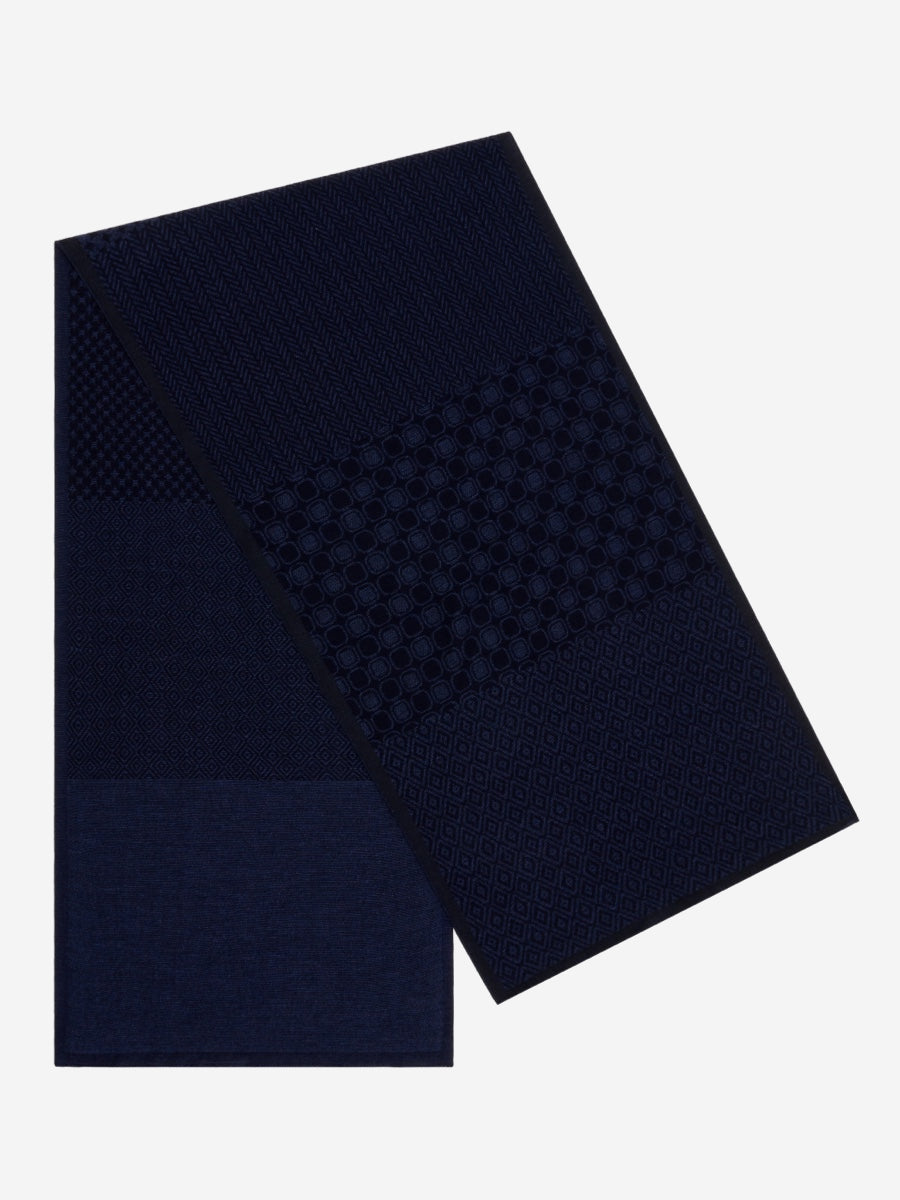Bruno (blue) - Warm and soft Italian scarf from wool blend - Glamourous Grace
