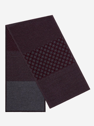 Bruno (grey/red) - Warm and soft Italian scarf from wool blend - Glamourous Grace