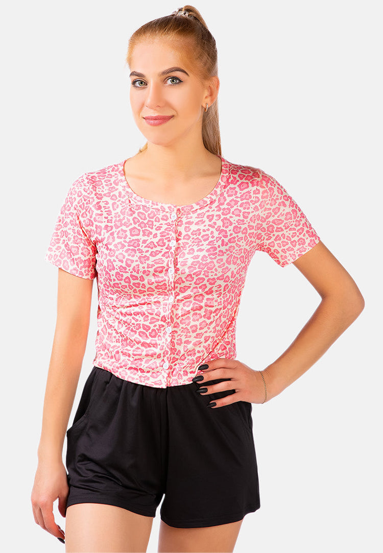 Button Up Printed Blouse - Glamourous Grace