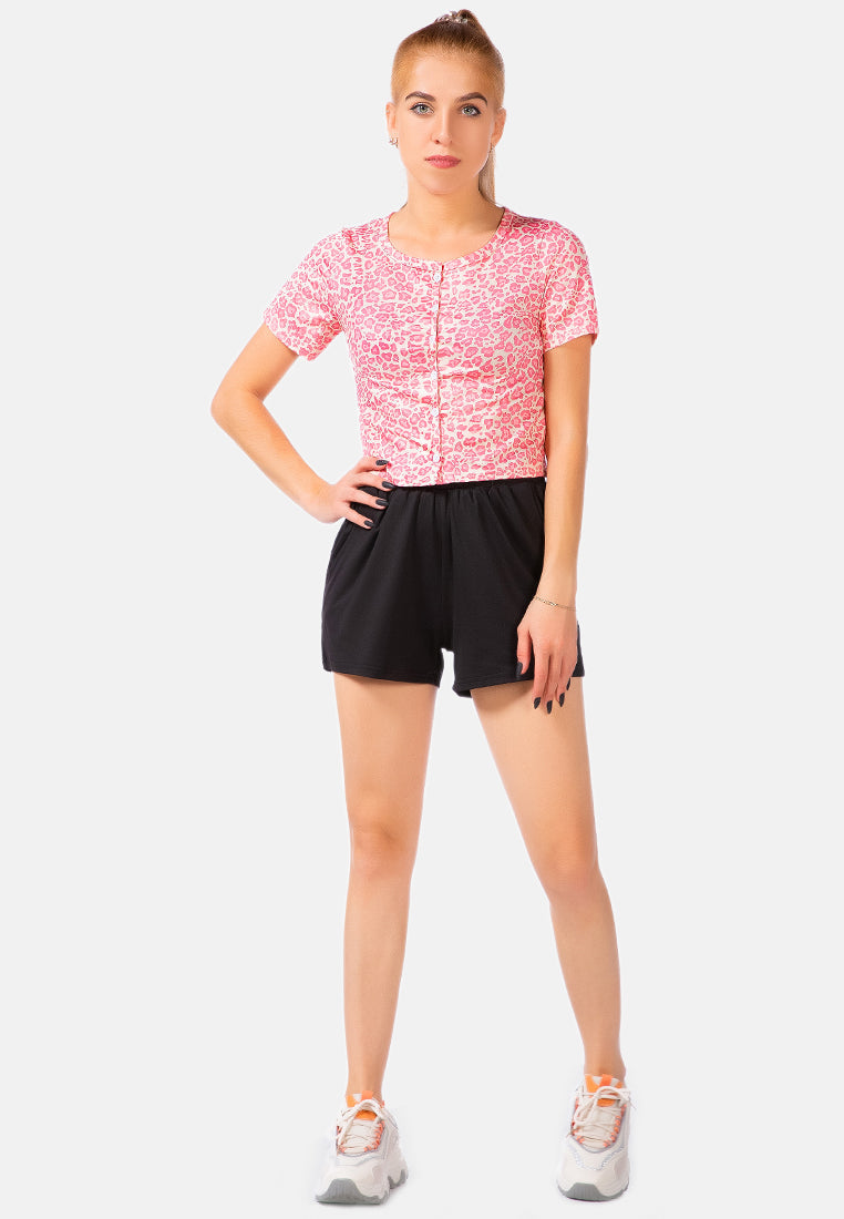 Button Up Printed Blouse - Glamourous Grace