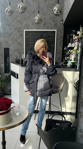 Orchid Genuine Fur Trim Down Parka