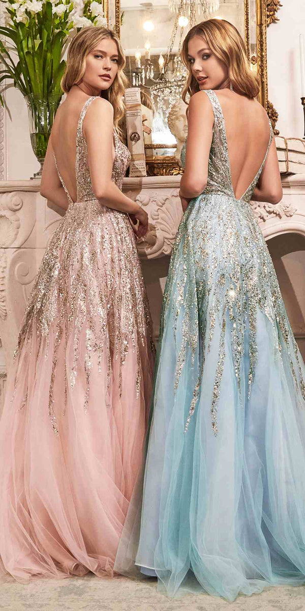 Cinderella Divine C135 Long Beaded Shimmer Ball Gown - Glamourous Grace