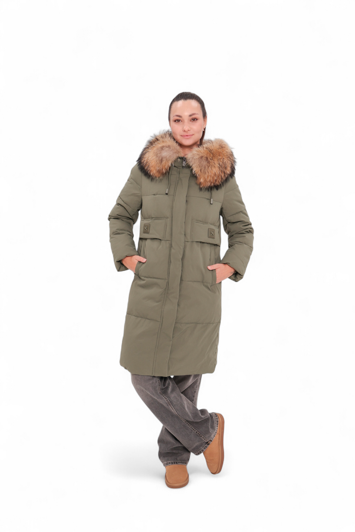 Genuine Fur Trim Bio-Down Fill Coat