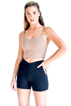 I Am Confident Beige Cropped Tank