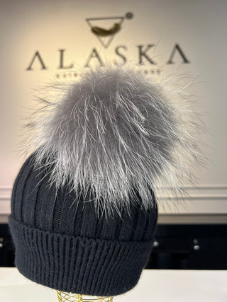 Two Fur Poms Hat Adult | Kids