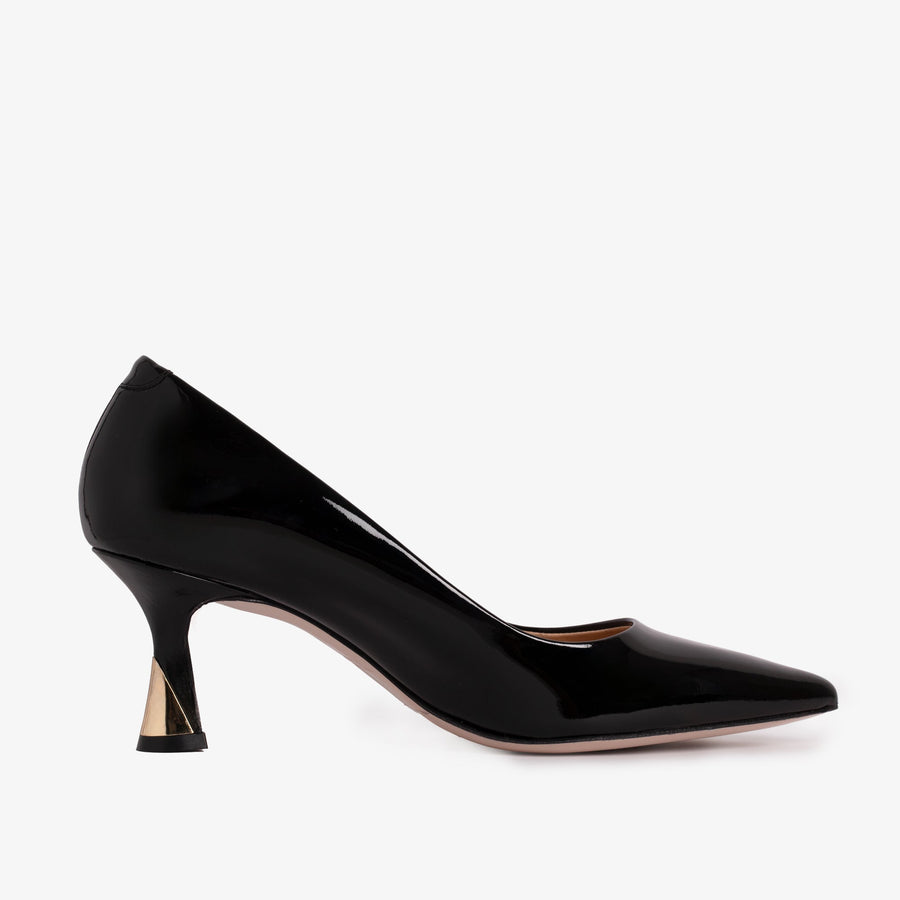 The Brunello Black Patent Leather Pump Women Shoe - Glamourous Grace